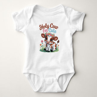 Body Holy Cow I'm Cute – Baby Cow Cartoon Design