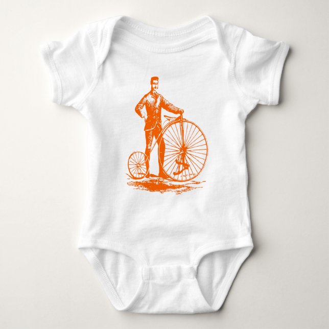 Body Homme avec Penny Farthing - Orange (Devant)