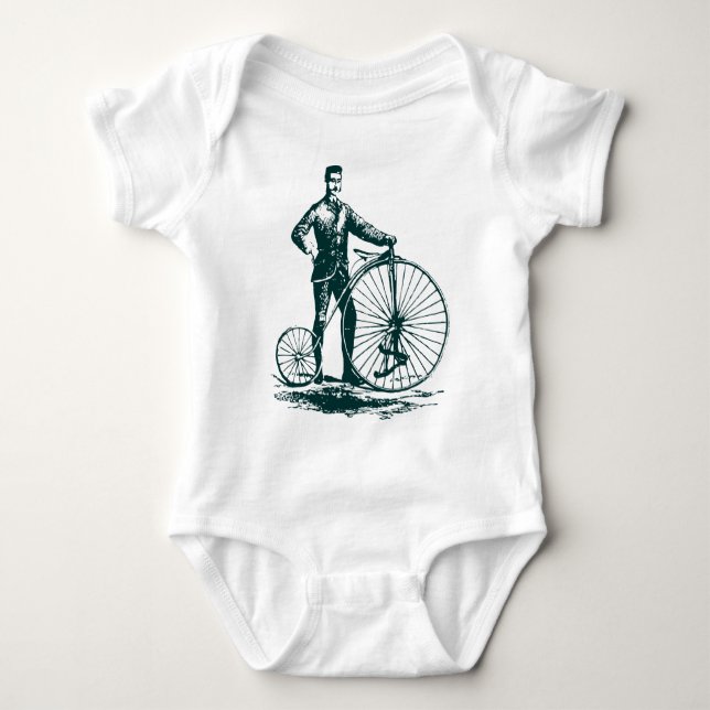 Body Homme avec Penny Farthing - Vert foncé (Devant)
