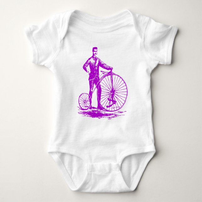 Body Homme avec Penny Farthing - Violet (Devant)