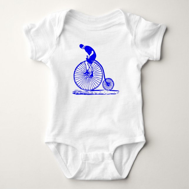 Body Homme sur un penny Farthing - Bleu (Devant)