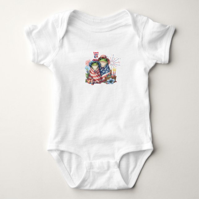Body "Hoppy" 4 juillet Conception de grenouilles du Jou (Devant)