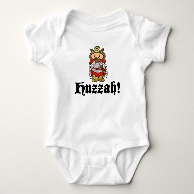 Body HUZZAH ! T-shirt de combinaison de bébé du Roi (Devant)