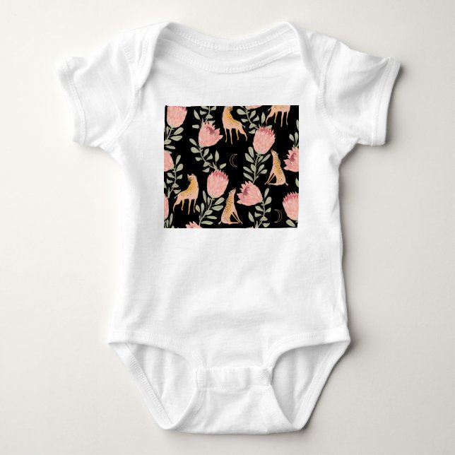Body Hyena & Protea : Motif Vintage foncé (Devant)