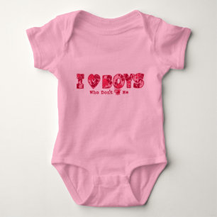 Body "I Love Boys" Bébé Creeper en rose / rose