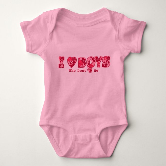 Body "I Love Boys" Bébé Creeper en rose / rose (Devant)