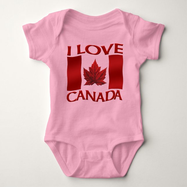 Body I Love Canada Creeper Baby Canada Chemise à un mor (Devant)