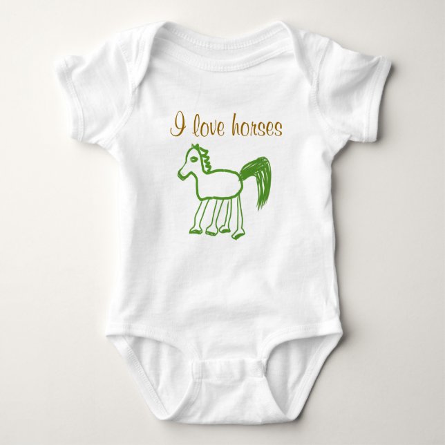 Body I Love Chevaux Chemise Infante (Devant)