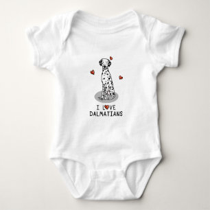 Body I Love Dalmatians (noir 1) Coeurs mignons