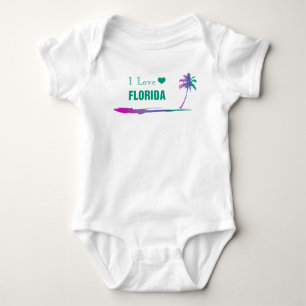 Body I Love Florida Colorful Green Baby Bodysuit