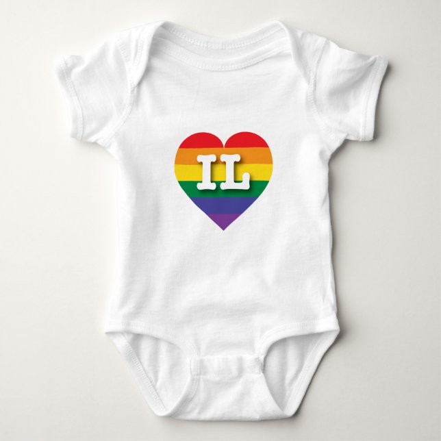 Body I Love Illinois Rainbow Heart (Devant)