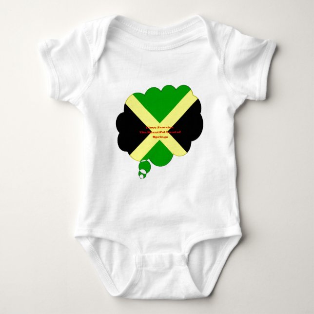 Body I Love Jamaica Text on Flag Art Print (Devant)