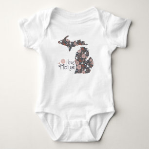 Body I Love Michigan Jouant Floral Pink Brown Black