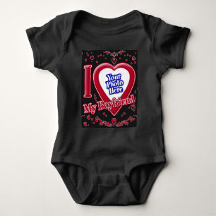 Body I Love My Boyfriend Photo Red Hearts Black