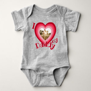 Body I Love My Daddy Heart Photo Personnaliser Nom Fill