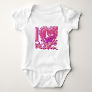 Body I Love My Family rose/violet - coeur