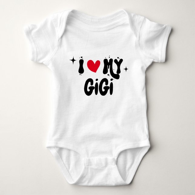 Body I Love My GiGi Retro Stars Personnalisable Nouveau (Devant)