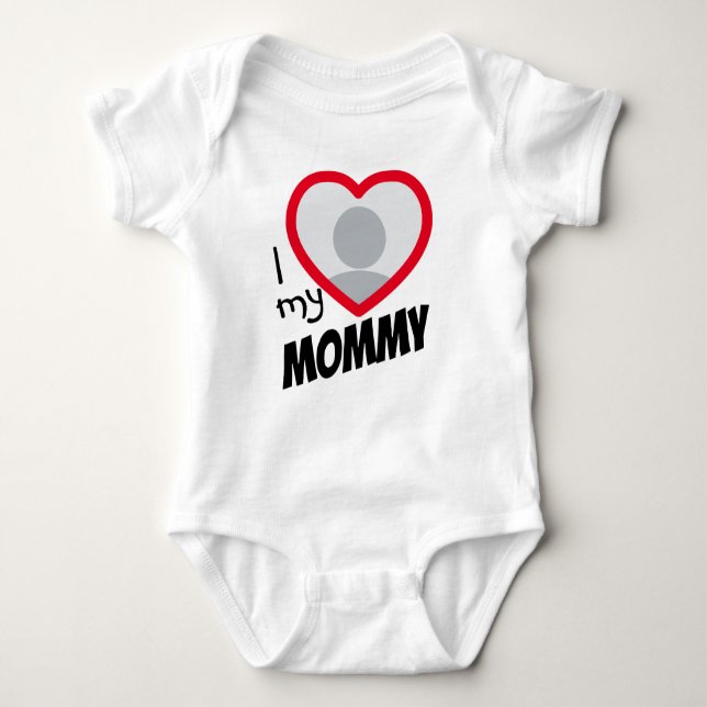 Body i Love my Mommy Unisex Custom Heart Photo and Text (Devant)