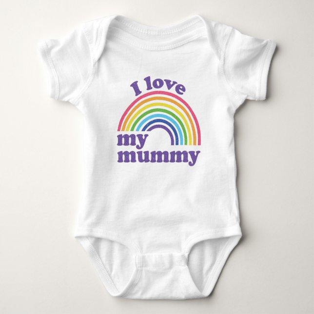Body I Love My Mummy - mignon arc-en-ciel (Devant)