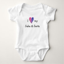 I Love My Saba and Savta Baby Bodysuit