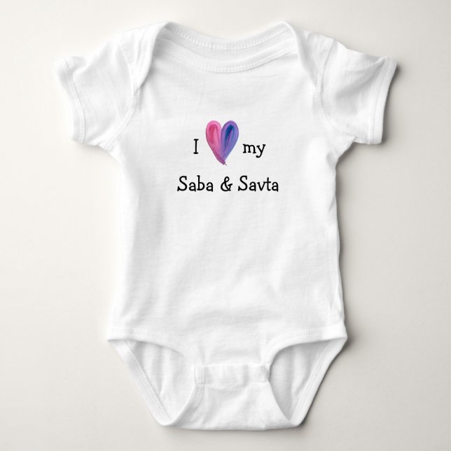 Body I Love My Saba and Savta Baby Bodysuit (Devant)