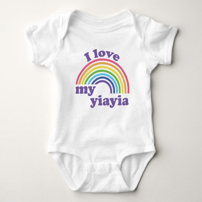 Body I Love My Yiayia - Mignonne arc-en-ciel (Devant)
