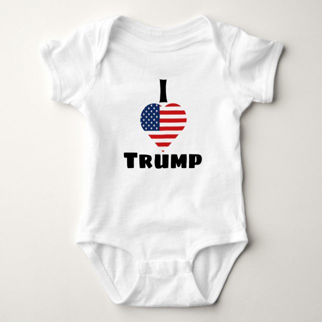 Body I Love Trump Heart American Flag Mignonne One Piec (Devant)