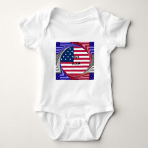 Body I Love U.S.A. Swirl : Patriotic Heart Art Imprimer