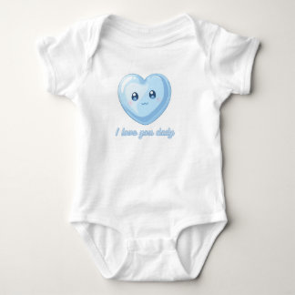 Body I Love You Daily Baby Bodysuit - Cute Blue Kawaii 