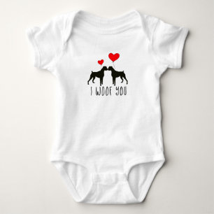 Body I Woof You - Boxer Dog Shirt pour bébés