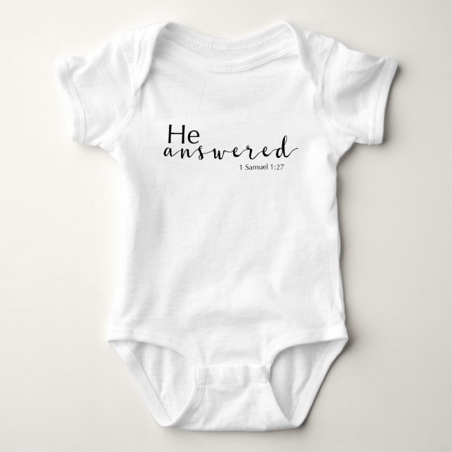 Body Il A Répondu 1 Samuel 1:27 Bodysuit Unisex Baby (Devant)