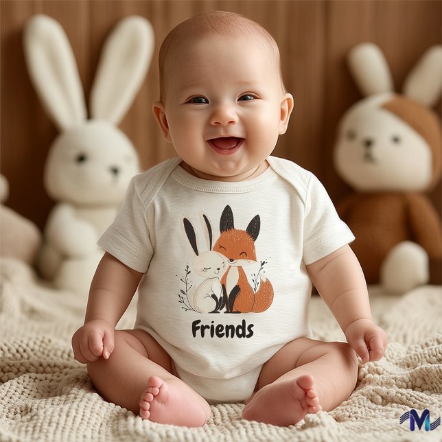 Body Illustration de bébé renard et lapin mignons en fo (Créateur téléchargé)