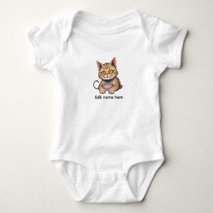 Body Illustration de chaton joueur mignon avec batterie