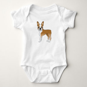 Body Illustration de chien Boston Terrier fauve et blan