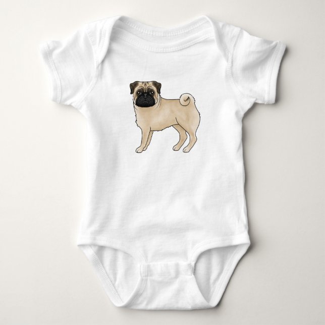 Body Illustration de chien Mops couleur faon adorable (Devant)
