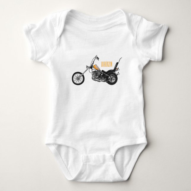 Body Illustration de dessin animé de moto chopper 1950 (Devant)
