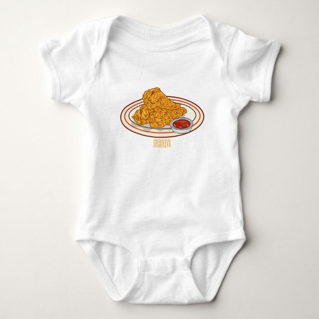 Body Illustration de dessin animé sur le poulet frit (Devant)