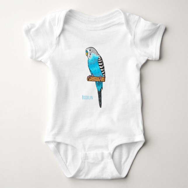 Body Illustration de l'oiseau bleu budgerigar (Devant)