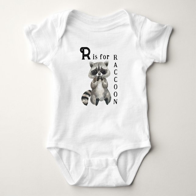 Body Illustration de mignon Raccoon - R est pour RACCOO (Devant)