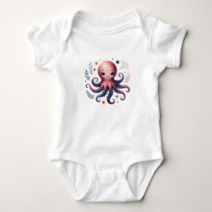 Body Illustration de pieuvre Kawaii Animal marin flor