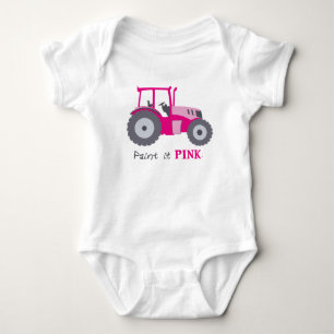 Body Illustration de tracteur rose pour nourrissons