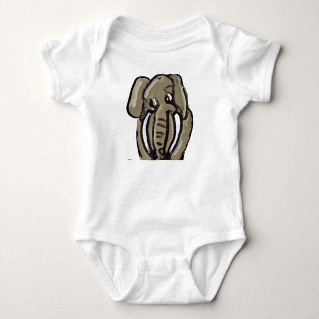 Body Illustration d'éléphant mignonne dessinée à la mai (Devant)