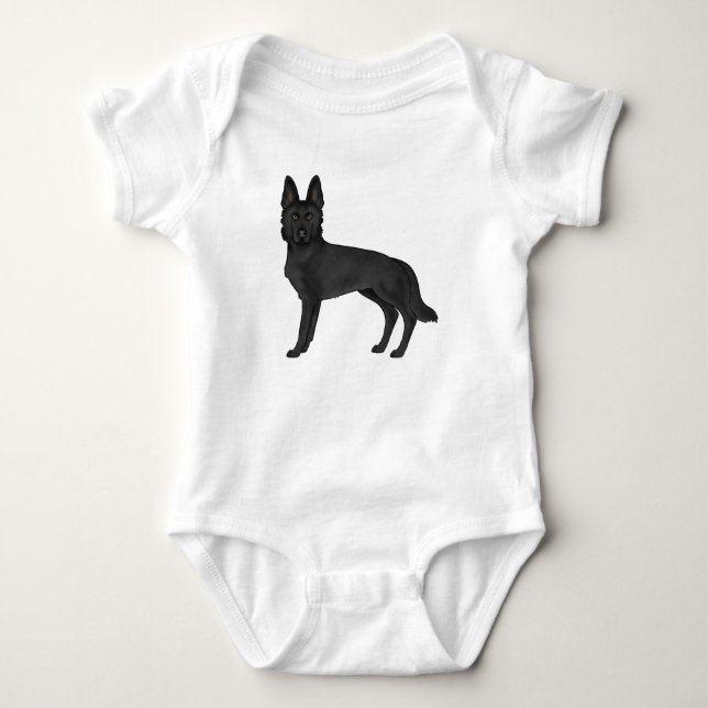 Body Illustration du chien de berger allemand noir GSD (Devant)