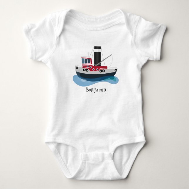 Body Illustration d'un bateau à chalutier mignon (Devant)