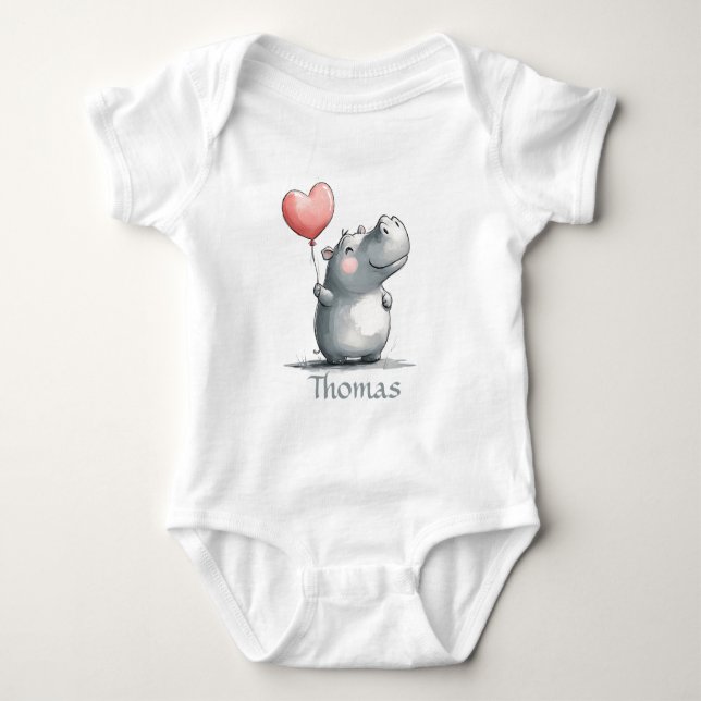 Body Illustration d'un hippopotame mignon avec un ballo (Devant)
