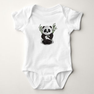 Body Illustration tirée à la main par un panda affam