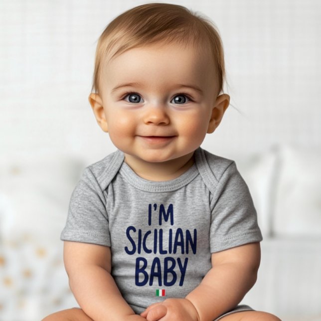 Body "I'm Sicilian Baby" Funny Pride of Sicily ("I'm Sicilian Baby" Funny Sicily Humor Baby Bodysuits for Sicilian Pride )