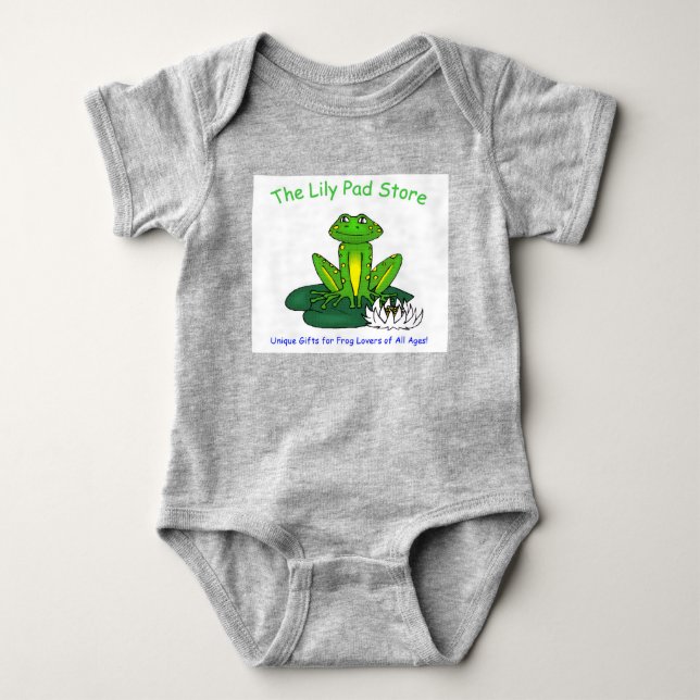 Body Infant's Frog on a Lily Pad Gray Bodysuit (Devant)
