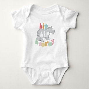 Body ip Hip Hip Houray Gris Hippo Dessin mignon Animal