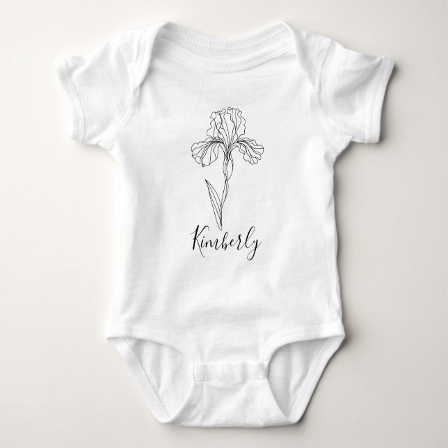 Body Iris de février fleur de naissance personnalisée (Devant)